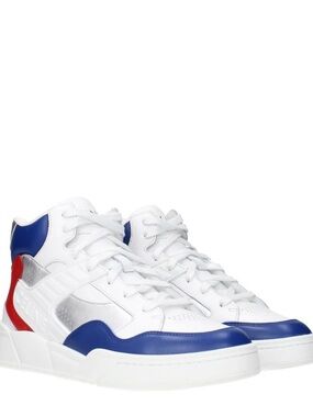 Celine Leather High-Top Sneaker white, red, and blue size 41 EU